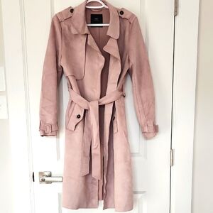 Zara Suede Dust Pink Trench Coat